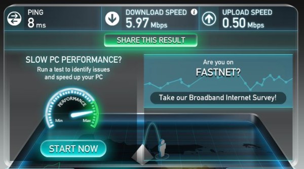 Speedtest Koneksi Fastnet First Media Surabaya
