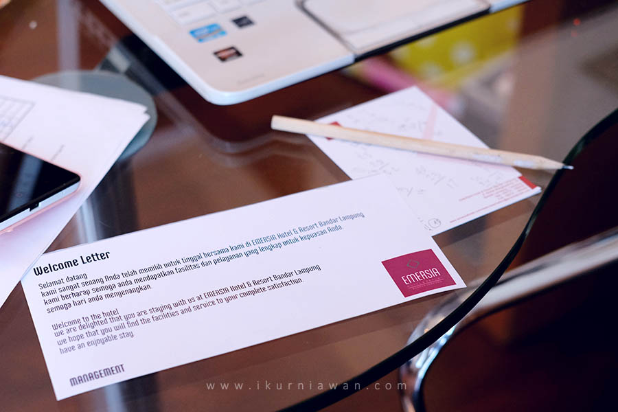 Welcome letter hospitality Emersia Hotel Lampung