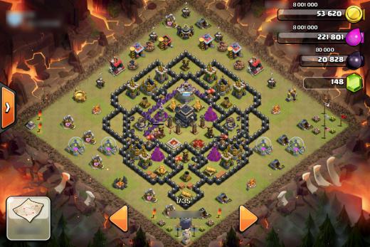 desain clan war base TH 9