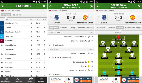 Review aplikasi Live Score Indonesia