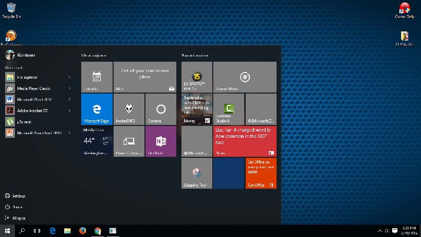 Start Menu Cortana Windows 10 Error